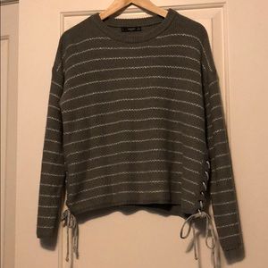 NWOT MANGO Sweater Grey Silver Metallic Lurex